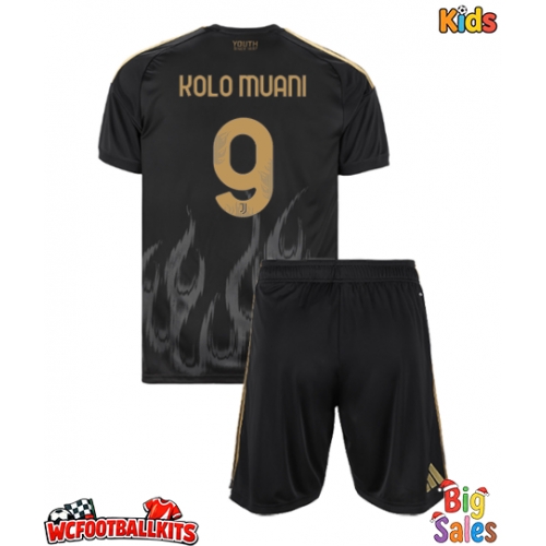 Juventus Randal Kolo Muani #9 Replica Third Stadium Kit for Kids 2026-27 Short Sleeve (+ pants)